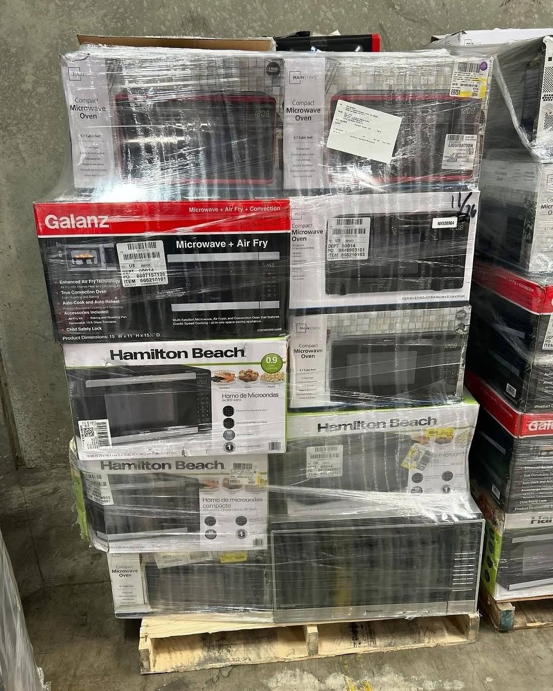 Warehouse worker preparing a pallet shipment