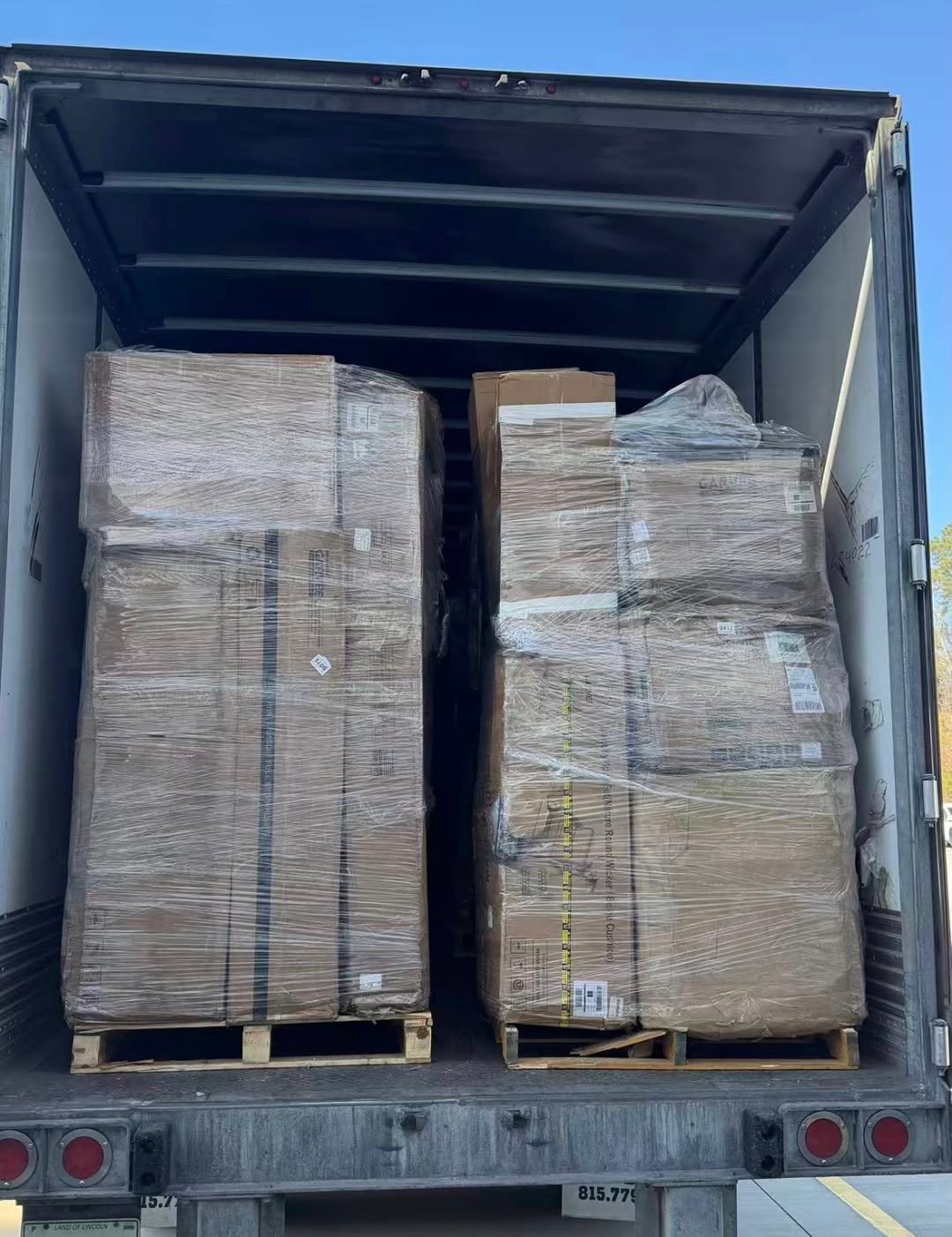 Small electronics boxes wrapped for shipment