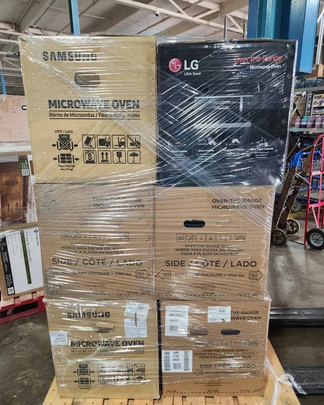 Shipping-ready pallet of general merchandise