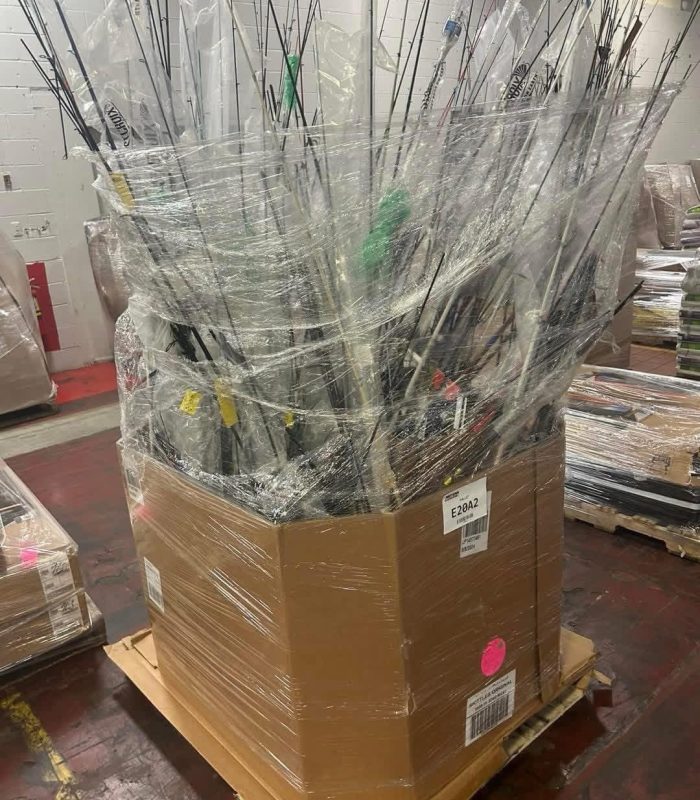 Fishing Equipment Pallet – 200 Pieces Rods, Reels & Tackle Wholesale